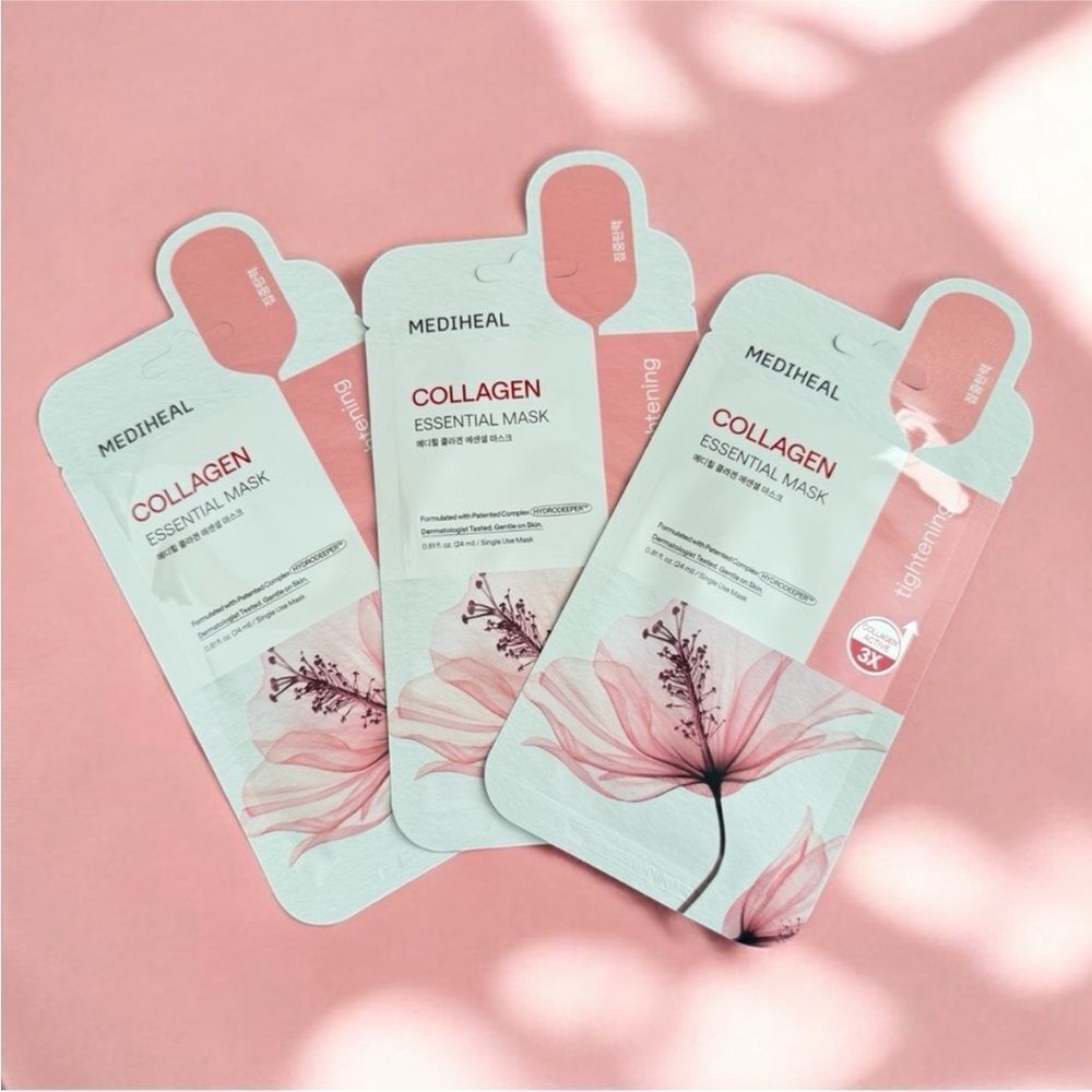 Mediheal Korean COLLAGEN Essential Sheet Face Mask bundle of 3